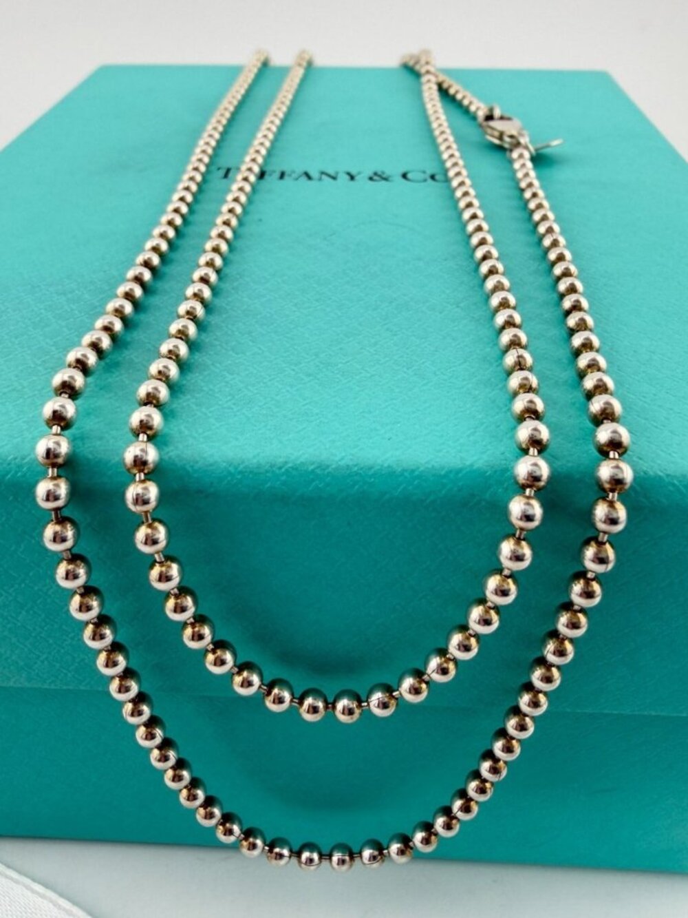 Tiffany & Co. Sterling Silver 2.5mm Ball Chain Necklace 30in 14g Rare